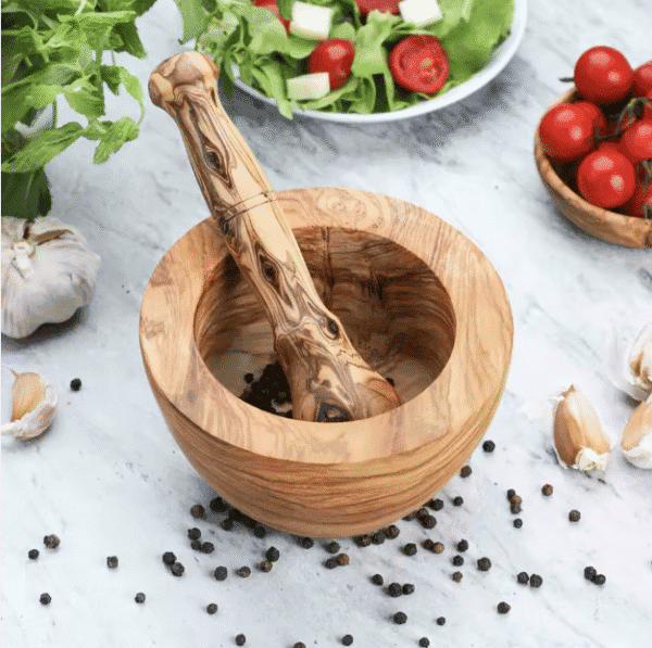 Mortier en bois d’olivier 12 cm