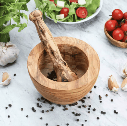 Mortier en bois d’olivier 12 cm